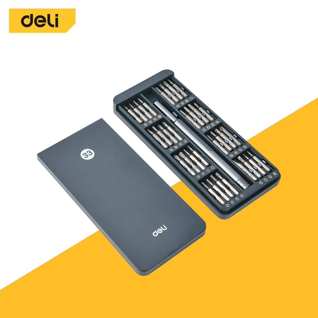 Deli ชุดไขควงแม่เหล็ก ชุดไขควง สำหรับซ่อมแว่นตา นาฬิกา หัวเหล็กCR-V จับถนัดมือ หลายชิ้น screwdriver