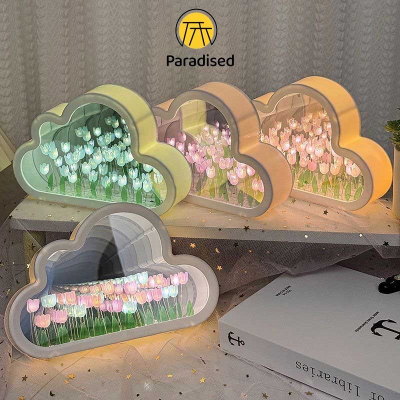 💕ดอกทิวลิป โคมไฟกลางคืน LED🌷 แฮนด์เมด โคมไฟ diy ของขวัญวันเกิด ของขวัญคริสต์มาส โคมไฟดอกไม้ LED ตกแต่งห้องนอน