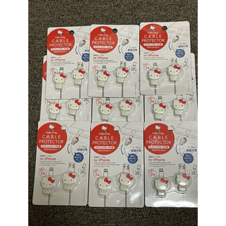 แบบครบ! พร้อมส่ง! 🇯🇵Kitty Sanrio mobile cable protector ที่กันสายชาร์จโทรศัพพ์หักคิตติ้ แท้ญี่ปุ่น ถนอมสายชาร์จซานริโอ้