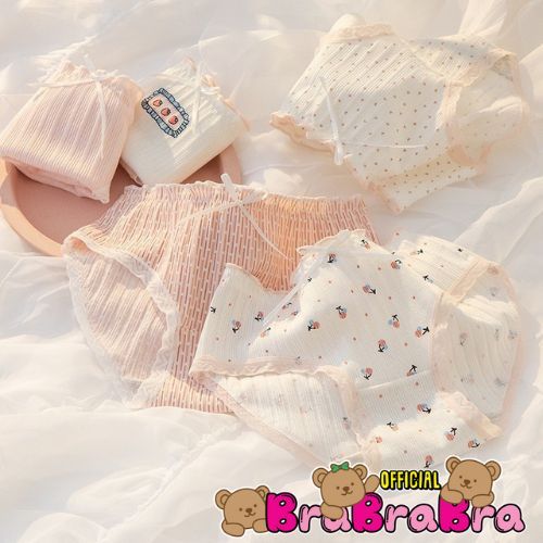 [ส่งจากไทย] 𝑩𝒓𝒂𝑩𝒓𝒂𝑩𝒓𝒂 #p-089 กางเกงใน ผ้าคอตตอน สีพาสเทล ใส่สบาย