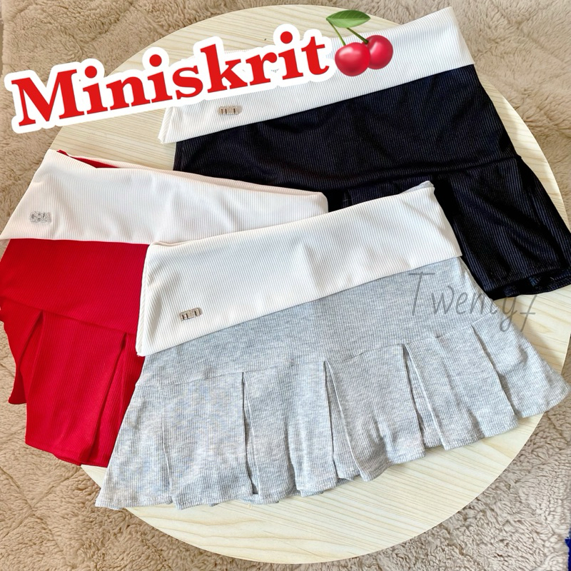 พร้อมส่ง miniskirt🍒✨ กระโปรงเทสนิส กระโปรงสั้นมีซับใน กระโปรงพับขอบ🦔