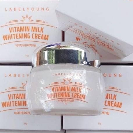 ครีมหน้าสด หน้าขาวใส เห็นผลใน 7 วัน LABELYOUNG Vitamin Milk Whitening Cream 55g.