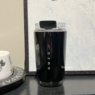 แก้วกาแฟ SMEG สแตนเลส แก้วเก็บอุณหภูมิ แถมกลองใส่ ฝาปิดสนิทไม่หก 240 ml ผู้หญิง มินิมอล ของขวัญ ส่งจากไทย