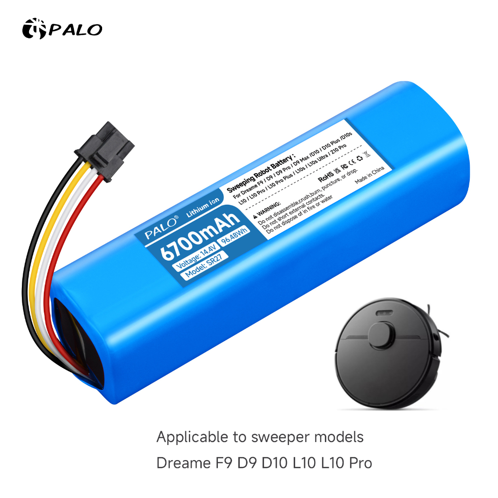 Palo แบตเตอรี่ 14.4V 6700mAh กวาดแบตเตอรี่ Li-Ion สำหรับ Dreame L10 Dreame L10s Ultra Dreame D9 D10