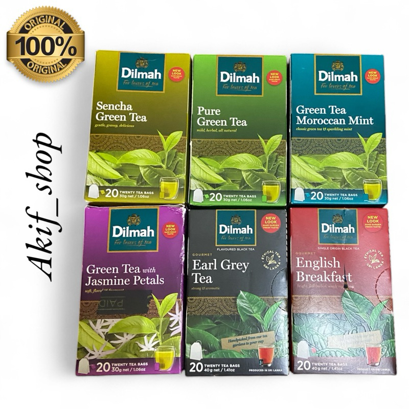 Dilmah Flavoured Black Tea ดิลมา ชาดำ ชาเขียว ขนาด 20 ซอง