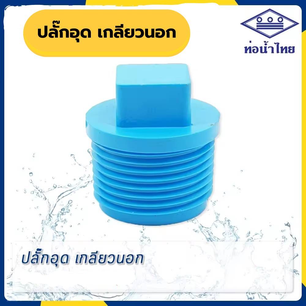 ปลั๊กอุดเกลียวนอก 1/2" 3/4" 1"  ยี่ห้อ ท่อน้ำไทย