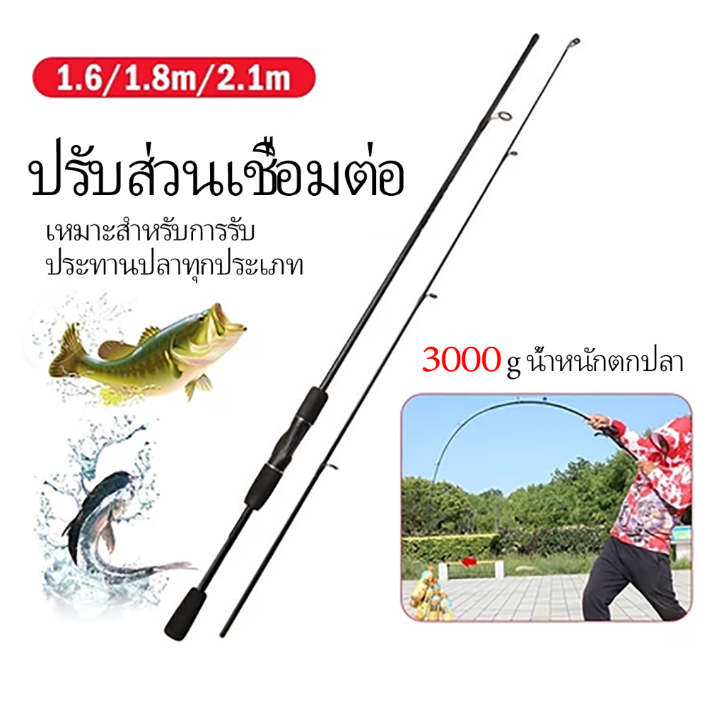 คันเบ็ดตกปลา คันสปิน คันเบ็ด ul คันเบ็ดตีเหยื่อปลอม คันเบ็ดตกกุ้ง 1.6M/1.8M/2.1M