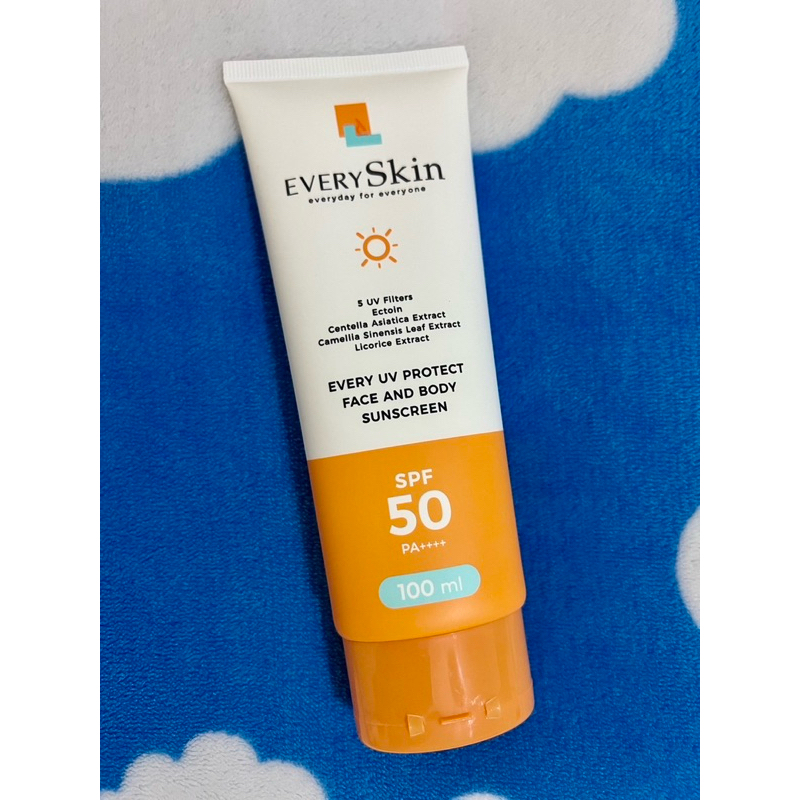 ส่งต่อ‼️EverySkin กันแดด Face and Body SPF50 PA++ กันแดดเนื้อบางเบาสำหรับผิวหน้าผิวกาย (ขนาด 100ml.)