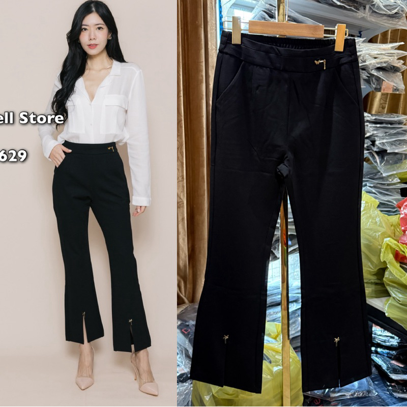 6629  กางเกง Dolly Dell ขาม้า ผ่าปลายขาด้านหน้า