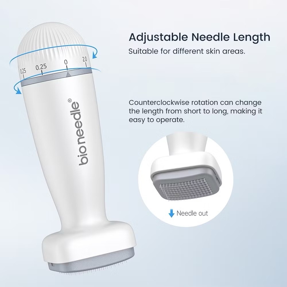 [ส่งจากไทย] Bio Microneedle 120Needes ขนาดเข็มปรับได้สําหรับการเจริญเติบโตของเส้นผม Microneedle ผิวหน้า หลุมสิว