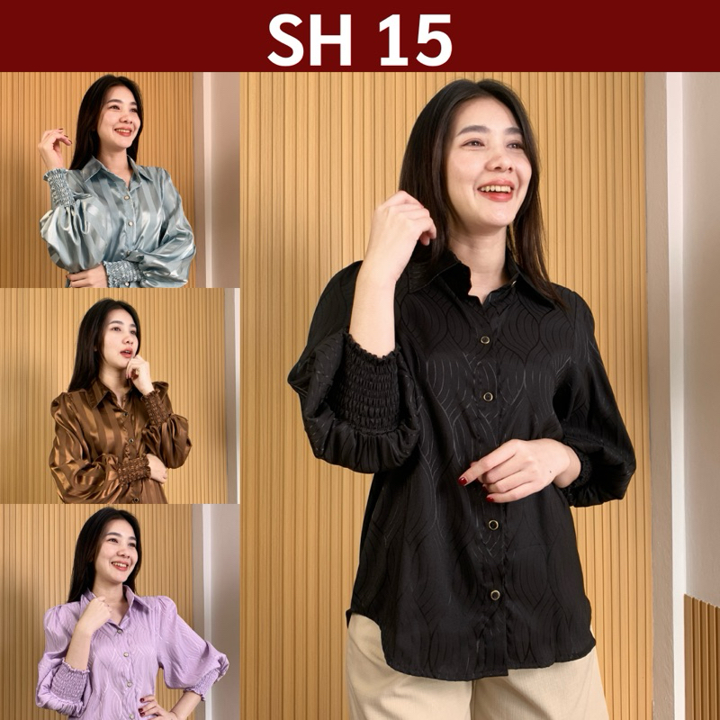SH15 เสื้อเชิ้ต แขนฟักทอง ใส่สบาย ลุคสวยไฮโซ Clothing คุณผู้หญิง