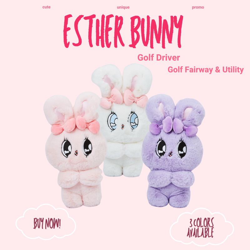 ( พร้อมส่ง ) Esther Bunny เอสเธอร์บันนี่ ตุ๊กตาสวมไม้กอล์ฟ Golf Driver Fairway Utility Cover