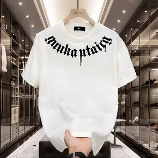 เสื้อยืดคอกลมแขนสั้น พิมพ์ลายตัวอักษรทรงหลวมสไตล์สตรีทวินเทจ เข้ากับทุกการแต่งกายแฟชั่นสําหรับผู้ชาย