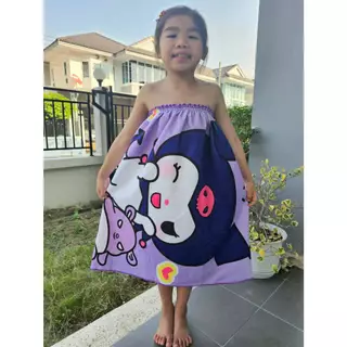 Keekie Kiddie Shop กระโจมอกผ้าขนหนู ซาริโอ เด็กโต 5-15 ขวบ ใช้ยางเกรดดีมาก พร้อมส่ง ผ้านุ่มใส่สบายแห้งง่าย