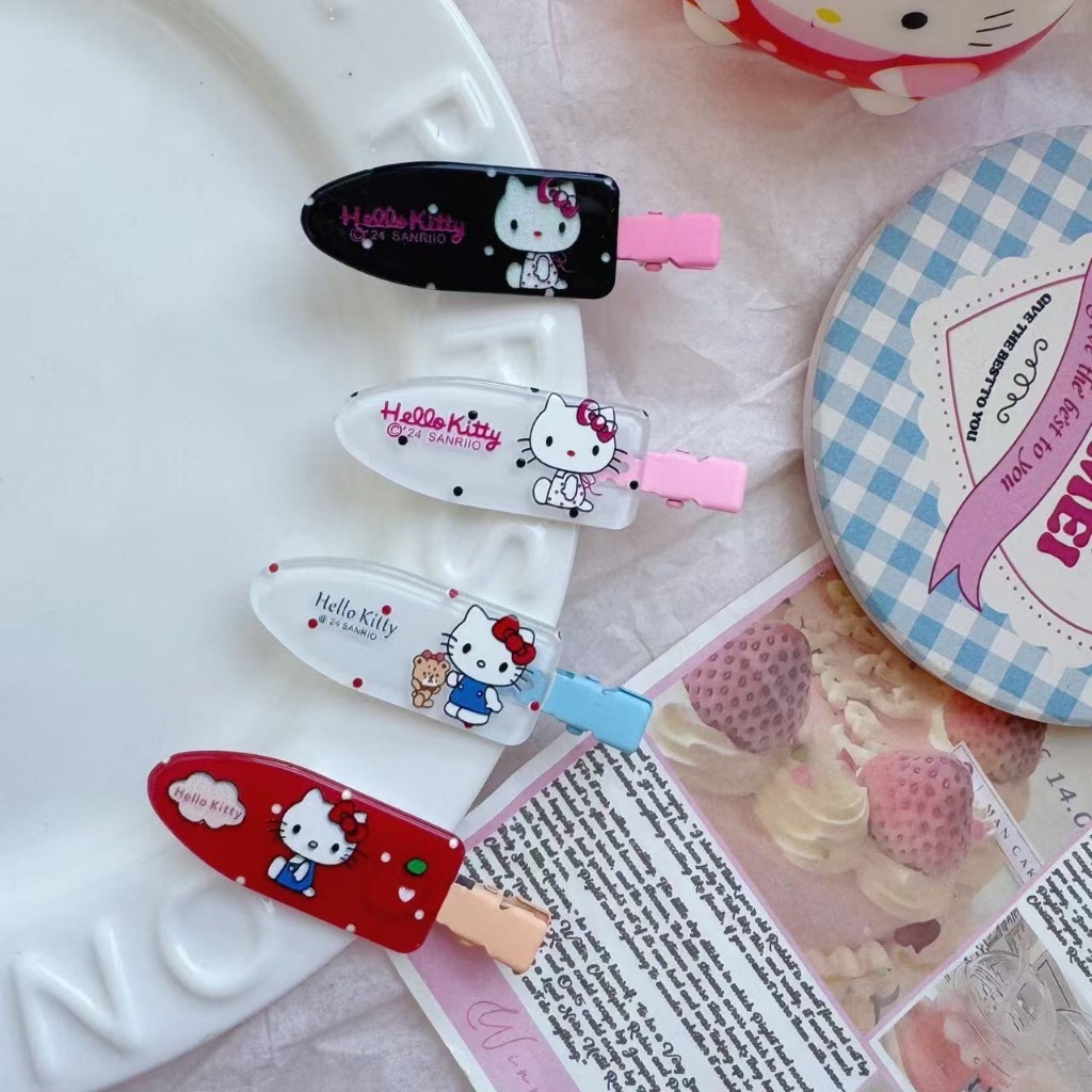 พร้อมส่ง!🇹🇭 ราคา/คู่ กิ๊บหนีบผม Hello Kitty สไตล์เกาหลี หลากสีหลายลาย ผมไม่หักงอ หนีบแน่น เกรดพรีเมียม เนื้องานคุณภาพดี