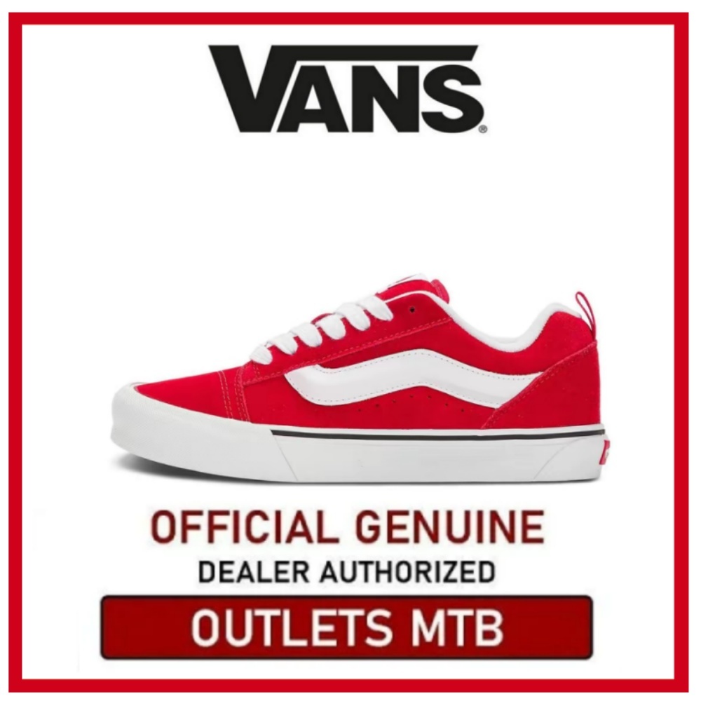 【100%Original】Vans Knu Skool Red Low Top Modest Outdoor Trend Unisex  Leisure running shoes VN0009QCJV6
