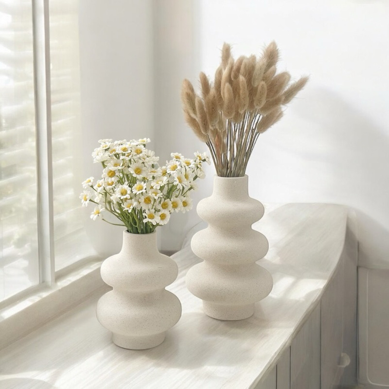 🏺แจกันปูน minimalism สไตล์นอดิก สามชั้น แต่งบ้าน 🤎