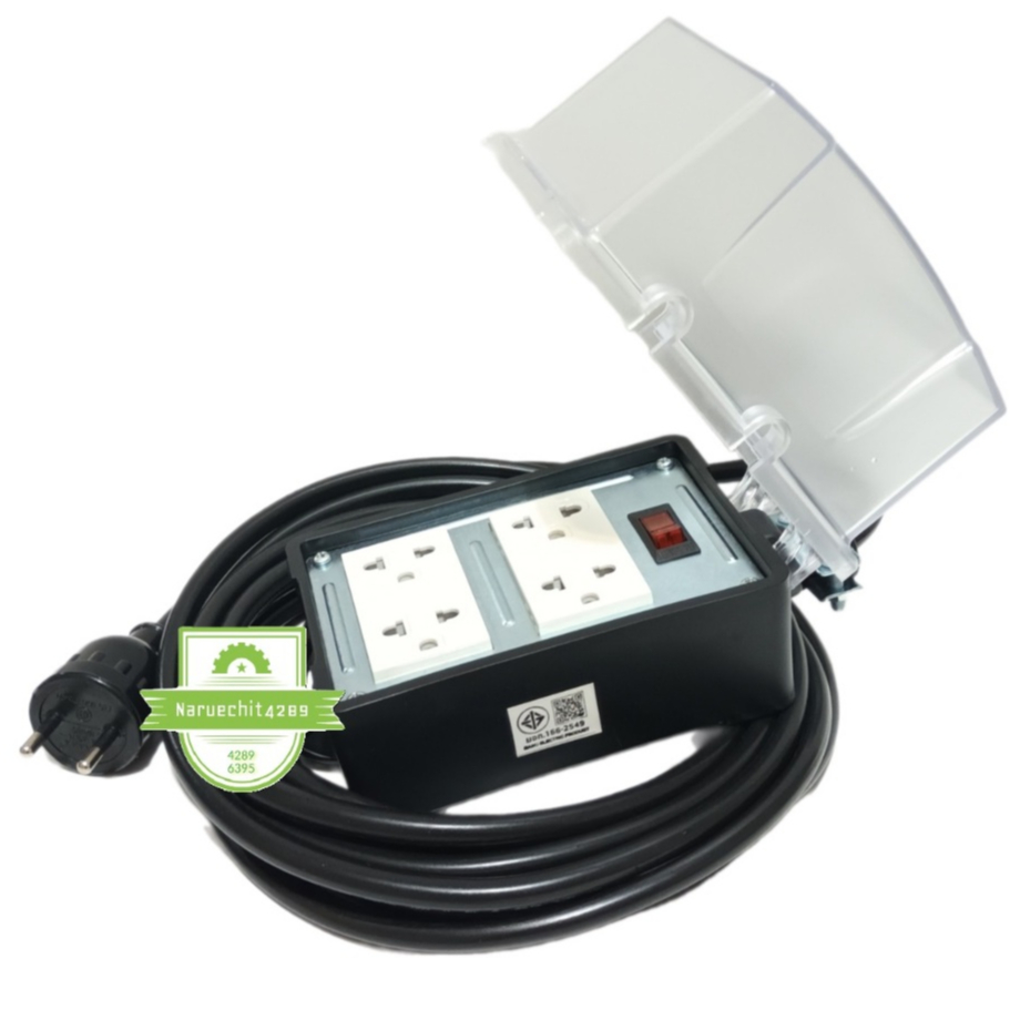 *** ทำสาย กันน้ำ*** บล็อคยาง Nano ปลั๊กสนาม มีฝาครอบ กันน้ำ รับไฟสูงสุด 4000 วัตต์ สายไฟพ่วง VCT - รูปที่ 4