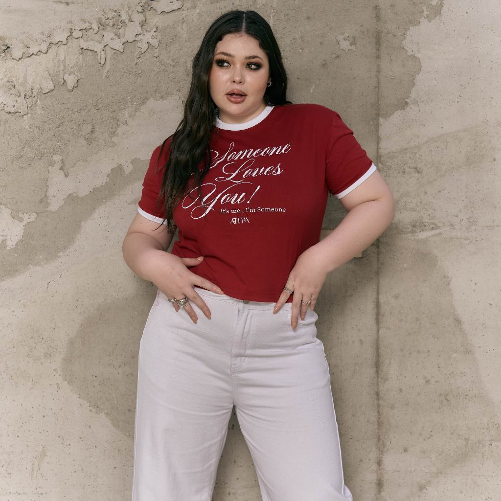 Atipashop - SOMEONE TOP เสื้อยืด แขนสั้น คอกลม สกรีนลาย