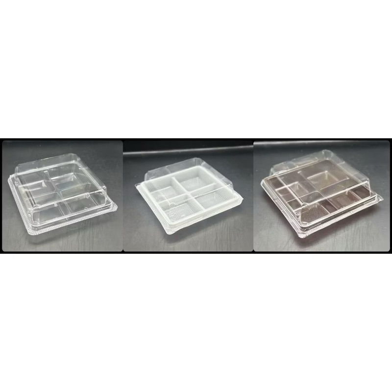 กล่องใส TP-38 (TP) ฐานขาว/ใส/น้ำตาล ฝาไม่เป็นไอน้ำ แพ็คละ 50 ใบ