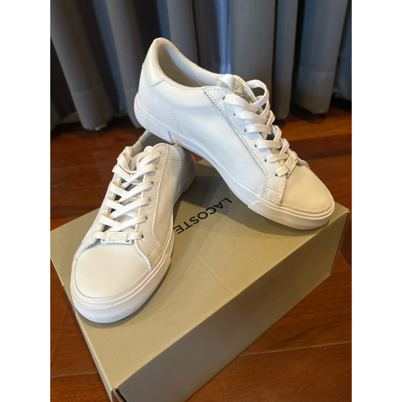 รองเท้าผ้าใบ LACOSTE 🐊 หนัง สีขาว