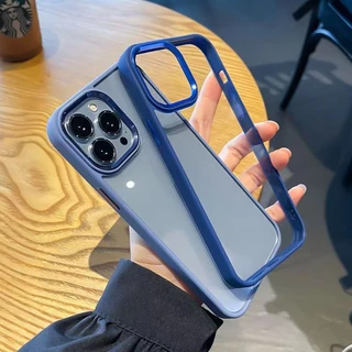 🔥COD 3IN1 Case For เคส iPhone 16 11 14 15 13 12 Pro Max 8 7 Plus XR X XS SE เคสโทรศัพท์อะคริลิคกันกระแทกด้านหลังแบบนุ่ม