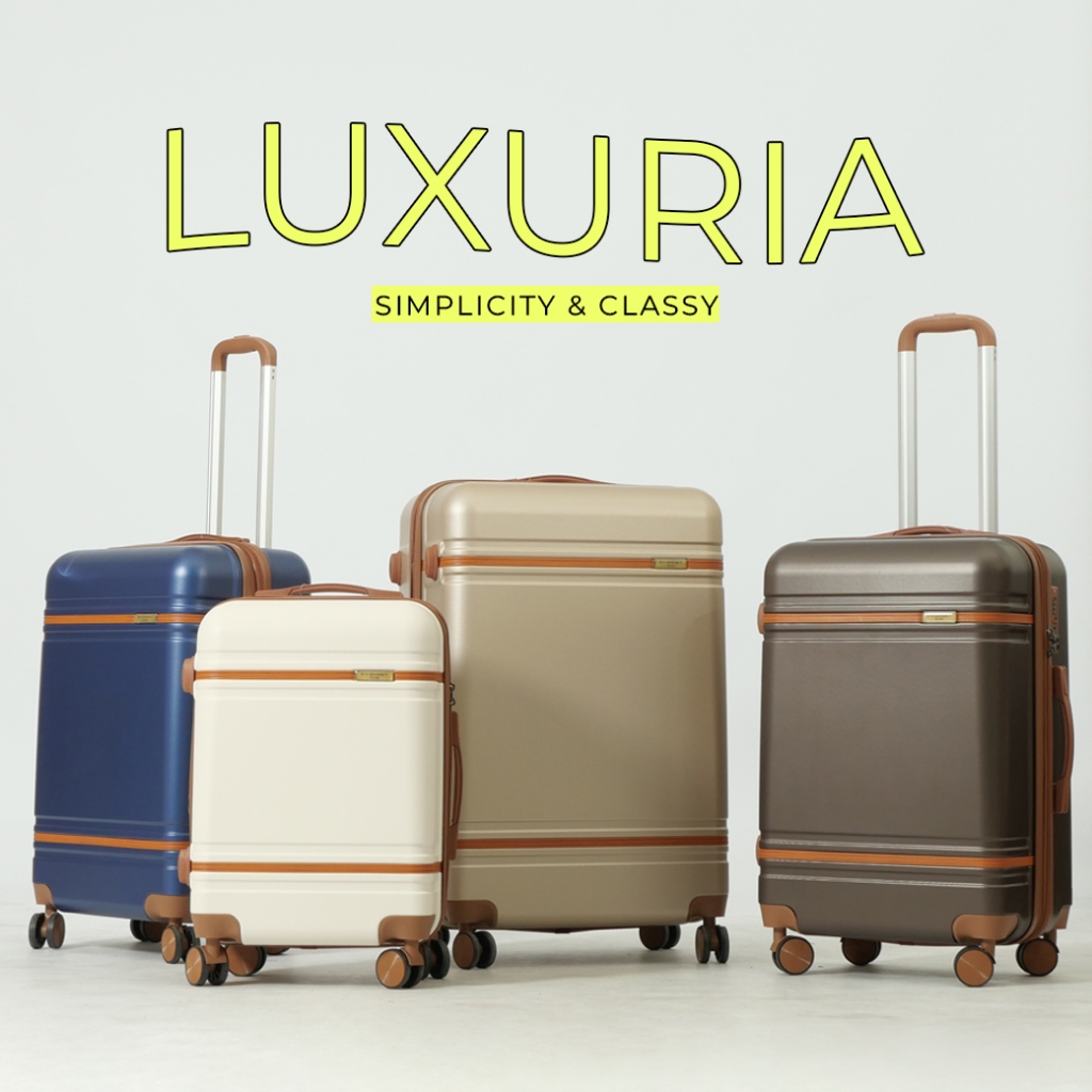 SWISHNAVY กระเป๋าเดินทางล้อลาก ขนาด 20 24 28 นิ้ว รุ่น The Luxuria S01 วัสดุ PC คาดด้วยสายหนัง สวยเรียบหรู รุ่นพรีเมี่ยม