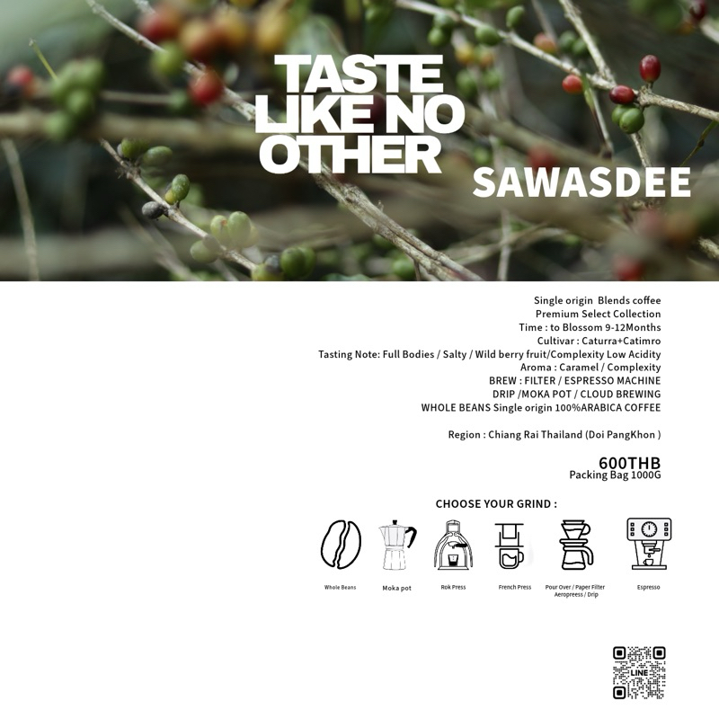 sawasdeeคั่วกลาง+ปริมาณ 1 กิโล