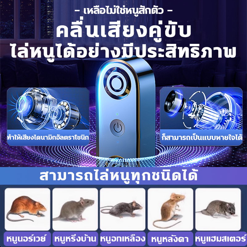 ✅ไม่มีหนูตลอดไป✅เครื่องไล่หนู ไร้เสียงรบกวน ที่ไล่หนูไฟฟ้า ไล่หนูในบ้านได้ผล100% ไล่จิ้งจก แมลงสาบ ยุง ค้างคาว กําจัดหนู ราคา ถูกที่สุด ดีลบีเคเค แกลเลอรีภาพที่ 2