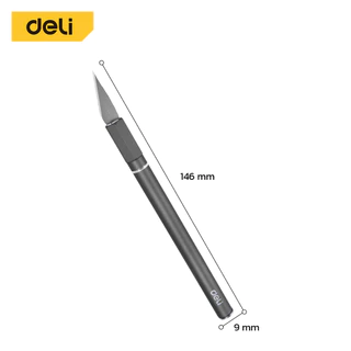 Deli มีดแกะสลัก มีดอาร์ทไนท์ SK5 สำหรับงานโมเดล ด้ามจับอลูมิเนียม มีตัวล็อคใบมีด Carving Knife