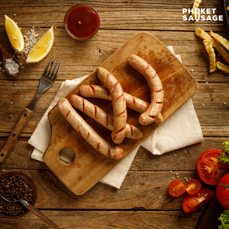 ไส้กรอกทรัฟเฟิล Truffle Bratwurst จาก Phuket Sausage 500 g. 9 ชิ้น / 1 แพ็ค