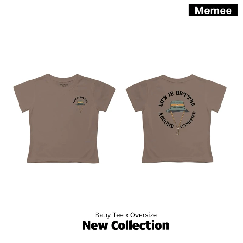 Memee ~ เสื้อครอปผ้าคอตตอน  ทรงBaby Tee (หมวก แคมป์ปิ้ง)เสื้อผู้หญิง thumbnail 6