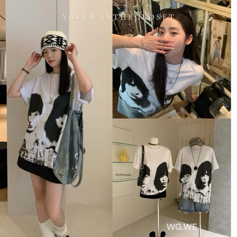 WG.WE t-shirt เสื้อยืดสกรีนลายทรง oversize สกรีนลาย