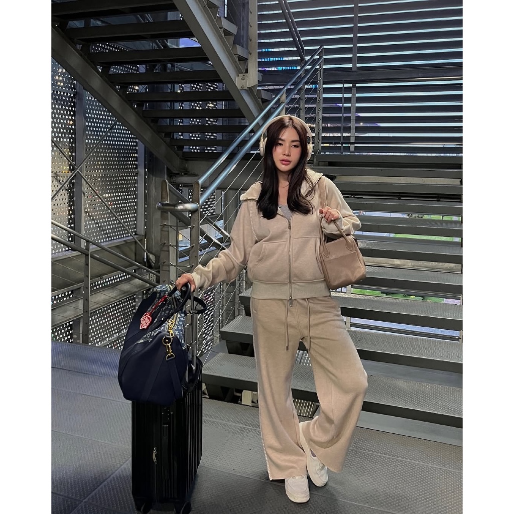 (พร้อมส่ง ) SAC.BKK แอร์พอร์ตเซต ผ้าวอร์ม มีฮู้ด รุ่น SUPER WARM SET - รูปที่ 3