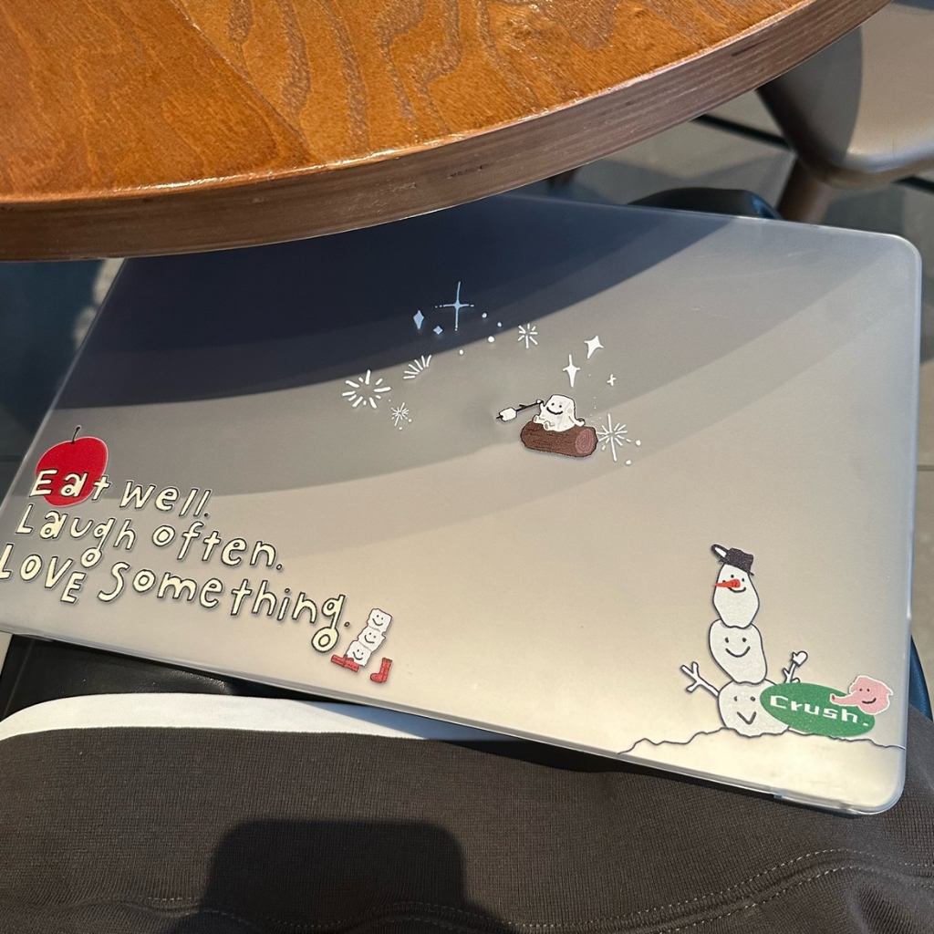 Shesell พร้อมส่ง✨เคส macbook(ผิวด้าน)มาร์ชเมลโลว์ปิ้ง M2/M3 Air13/Pro13นิ้ว เคสสำหรับแมคบุ๊คใส A3240