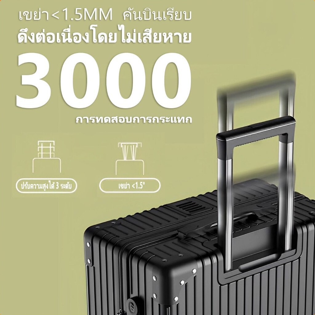 กระเป๋าเดินทาง 14/20/24นิ้ว รุ่นซิปล็อครหัสได้ วัสดุABS+PC จุขนาดใหญ่ น้ำหนักเบา 8ล้อคู่360องศา Luggage