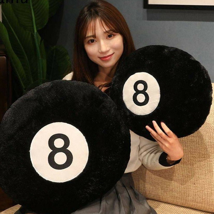 พร้อมส่ง หมอนอิงเลข8 ขนาดกลาง 35Cm สีดำ ขนนุ่ม หมอนพิง