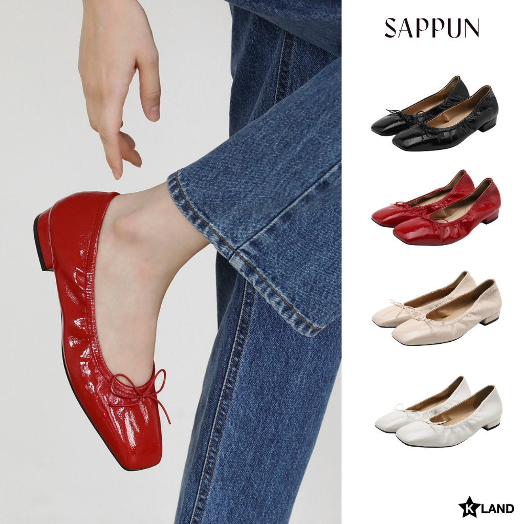 SAPPUN รุ่น Lavery Ribbon Flats (ความสูง 2 cm) รองเท้าคัชชู รองเท้าผู้หญิง