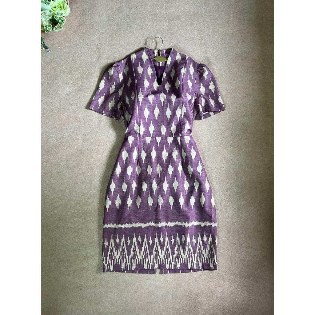 TH21 เดรสผ้าไทย ป้าย. ELGRAND Sz. L