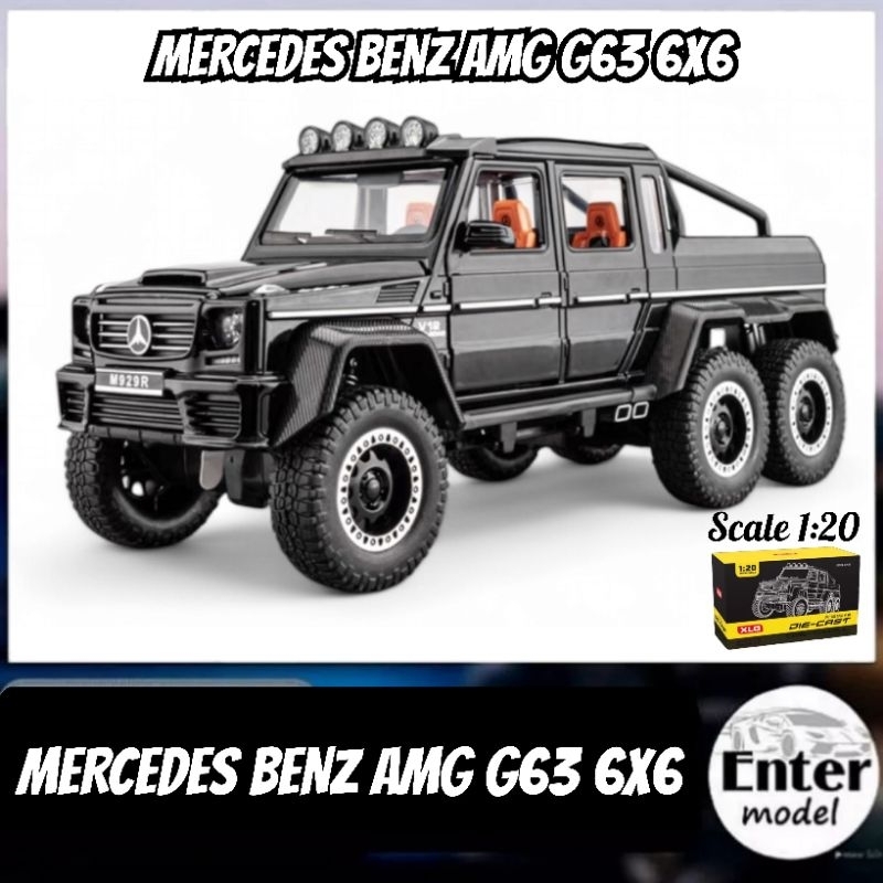 โมเดลรถเหล็ก มีเสียงมีไฟ รถกระบะ คันใหญ่ MERCEDES BENZ AMG G63 6X6 ยาว25cm สเกล 1/20
