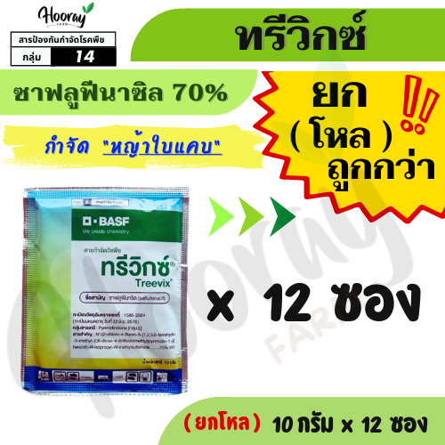 🔥ยกโหล🔥 ทรีวิกซ์ 10 กรัมx 12 ซอง ( ซาฟลูฟีนาซิล ) กำจัดหญ้า ใบกว้าง ผักโขม เซ่ง โสน เทียนนา ผักเบี้ย
