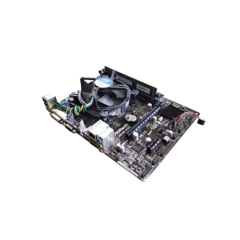 เมนบอร์ด Asrock H81M-DGS พร้อมcpu i3-4130+ram ddr3 4GB