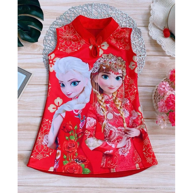 ชุดเจ้าหญิง ชุดเด็ก เดรส ทรงเอ คอจีน 2-7 ขวบ(071) - รูปที่ 2