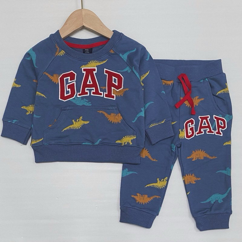Gap เซ็ทไดโน หล่อๆ เนื้อผ้าเกล็ดปลา ไซส์ 12 เดือน - 3 ขวบ