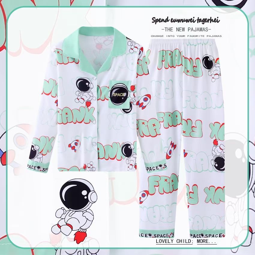 (พร้อมส่ง) ชุดนอนเด็ก 95-155 ซม. ชุดนอนเด็กผู้ชาย ชุดนอนเด็กเล็ก-เด็กโต ชุดกันหนาวเด็ก - รูปที่ 5