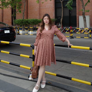 (❤️อกถึง 50”) Fruity Dress เดรสสาวอวบ ชุดสาวอวบ