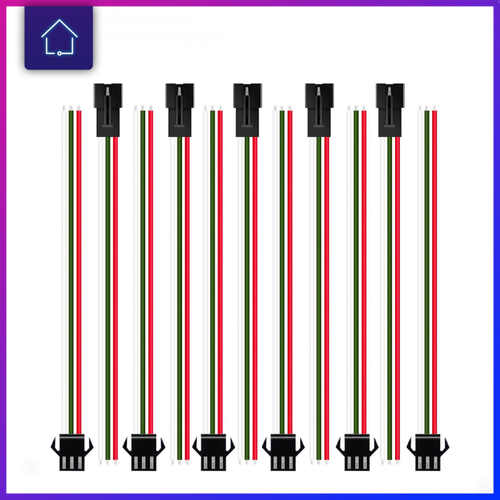 [แพ็ค 5] สายไฟข้อต่อ 3พิน JST/SM ตัวผู้ ตัวเมีย 11cm สำหรับไฟ​LED WS2811, WS2812B, WS2814, SK6812