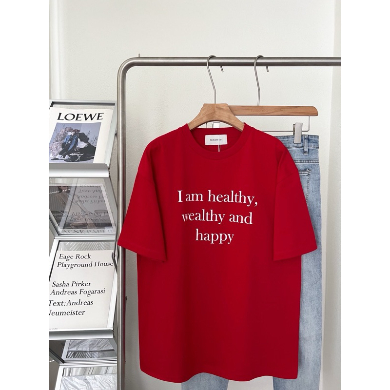 tomorrow. เสื้อยืด Oversize ผ้าหนานุ่ม ลาย I am healthy