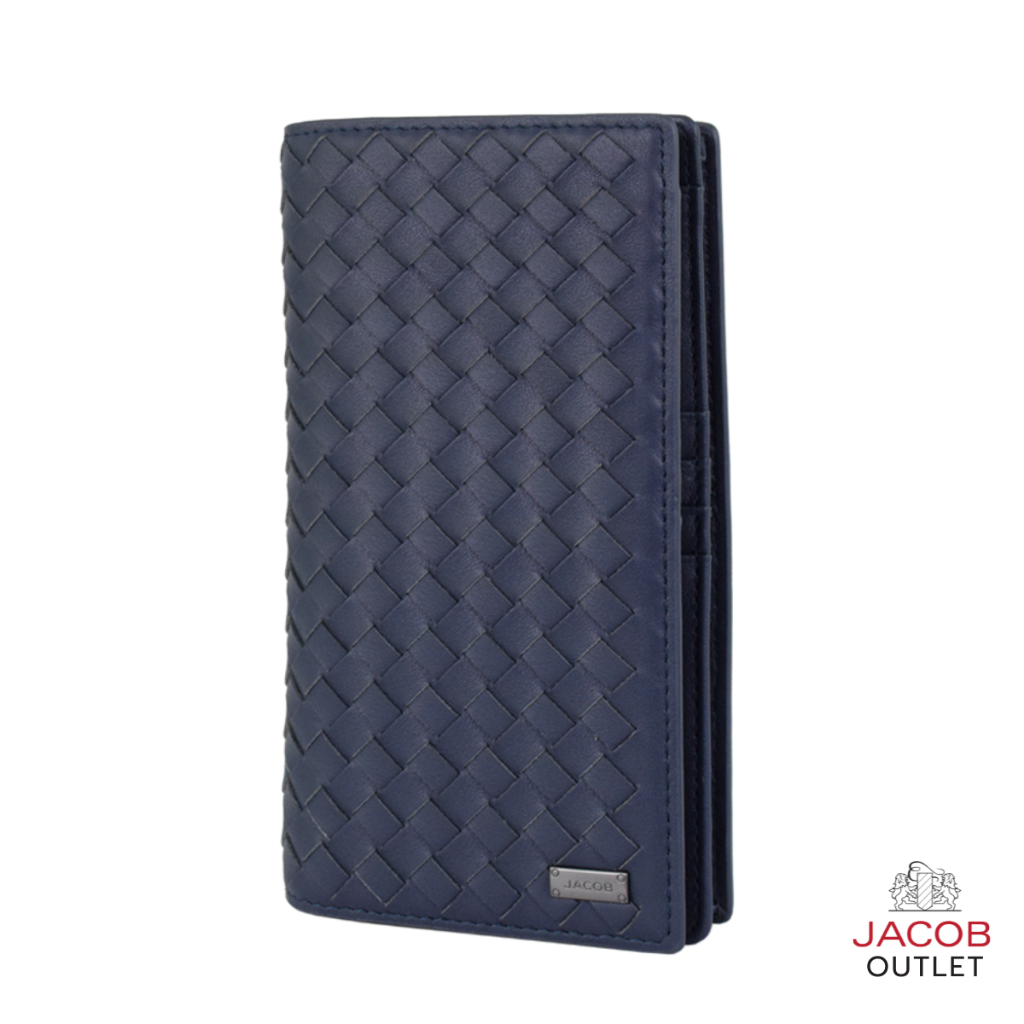 JACOB กระเป๋าสตางค์ชายลายถัก ทรงยาว รุ่น 22523