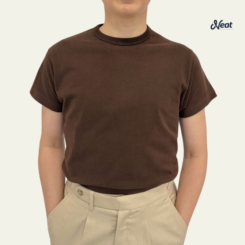 [Brown]เสื้อยืดคอชิด Vintage Like T Shirt by Neat menswear ราคา ถูกที่สุด ดีลบีเคเค รูปภาพหลัก